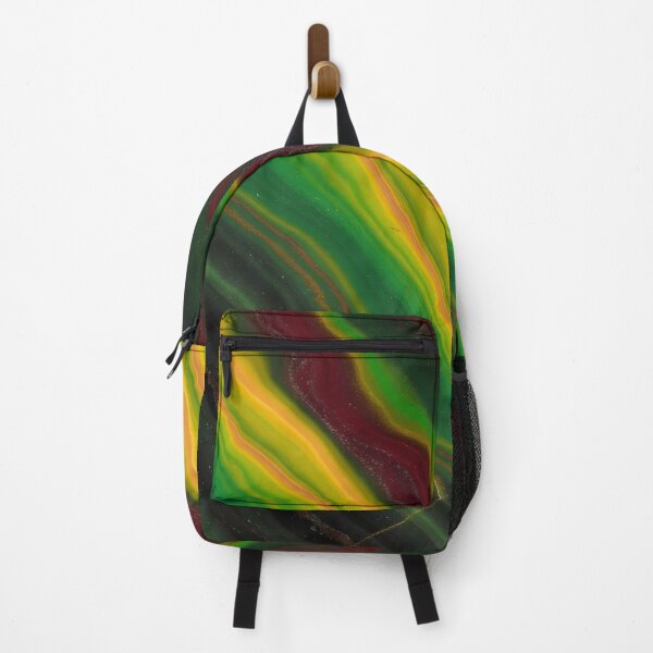 Item preview, Reggae Marble Texture – Glossy Black Stone with Vibrant Green, Yellow & Red Veins designed and sold by AV.