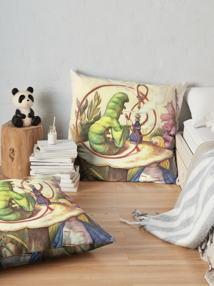 Alternate view of Alice & The Hookah Smoking Caterpillar - Alice In Wonderland Floor Pillow