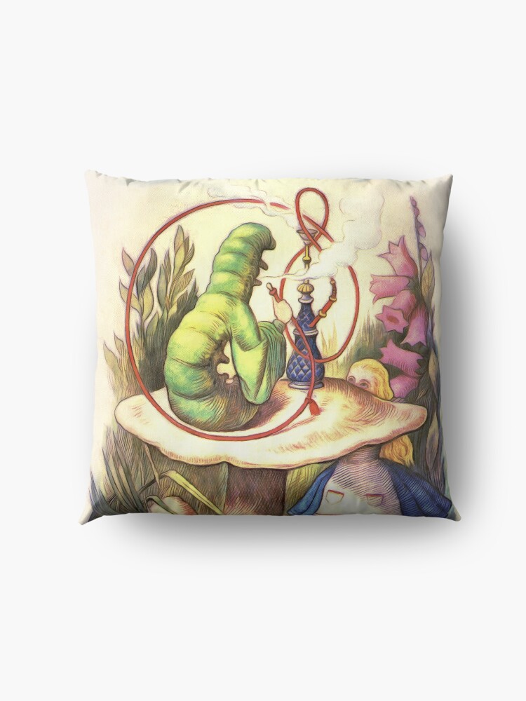Alternate view of Alice & The Hookah Smoking Caterpillar - Alice In Wonderland Floor Pillow