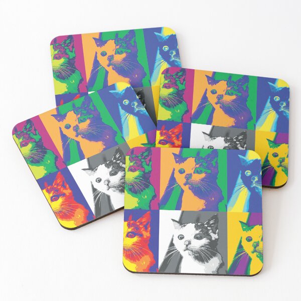 Item preview, Pop Art Cat Grid – Colorful Feline Expression designed and sold by Pixel-Up.