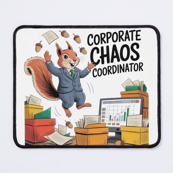 Item preview, Corporate Chaos Coordinator – Squirrel Boss Humor designed and sold by ArtByYunus.