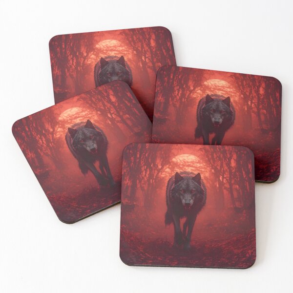 Item preview, Red Ember Wolf Walking Through Blood Forest  designed and sold by A L O N E.