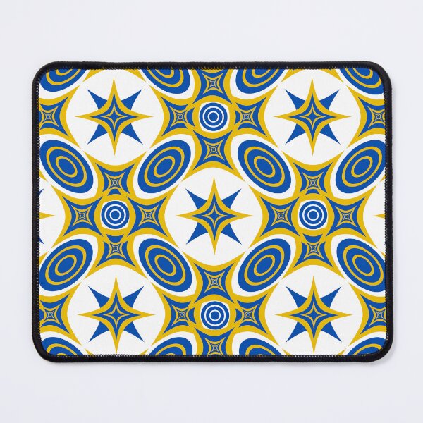 Item preview, Geometric starburst and ellipse pattern in blue and gold designed and sold by Jjc59.