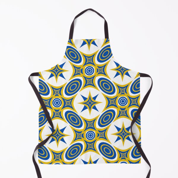 Item preview, Geometric starburst and ellipse pattern in blue and gold designed and sold by Jjc59.