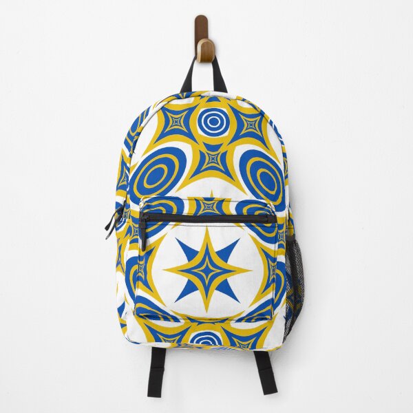 Item preview, Geometric starburst and ellipse pattern in blue and gold designed and sold by Jjc59.