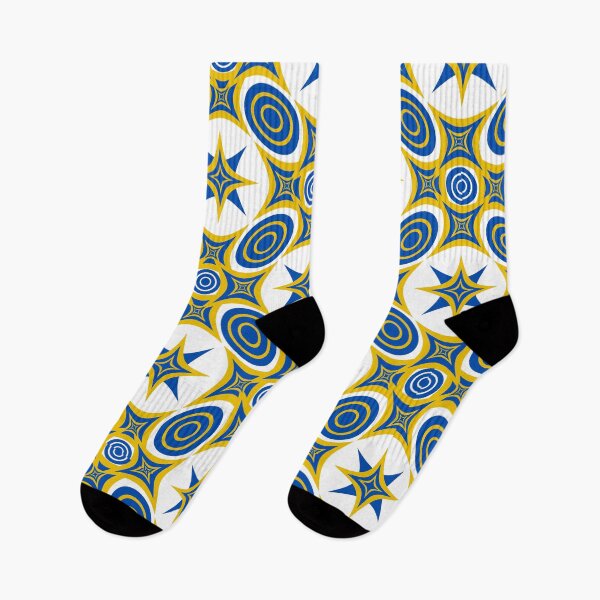 Item preview, Geometric starburst and ellipse pattern in blue and gold designed and sold by Jjc59.