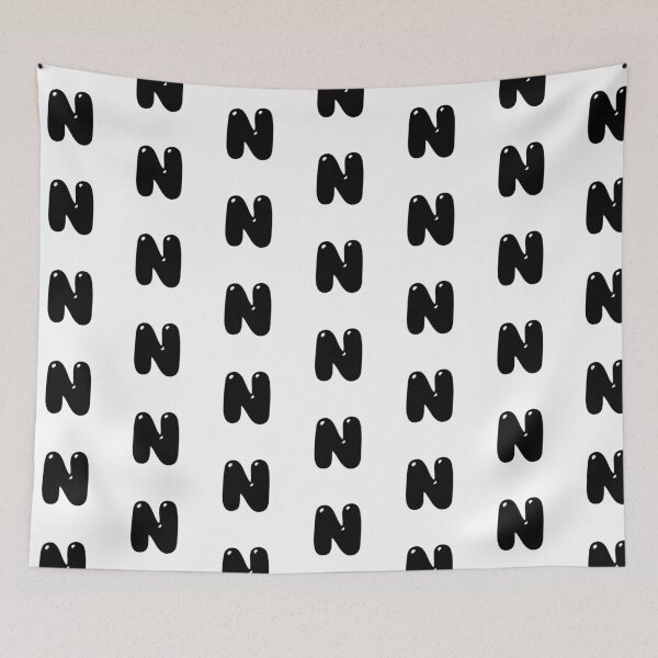 Item preview, N: Letter N - Glossy Black Bubble Font designed and sold by uncoXab.