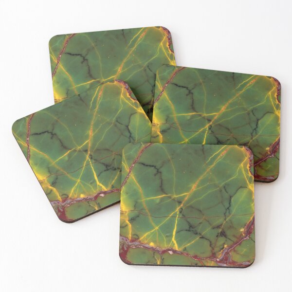 Item preview,  Reggae Marble Texture – Glossy Black Stone with Vibrant Green, Yellow & Red Veins designed and sold by AV.