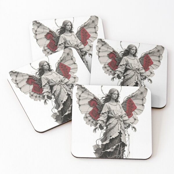 Item preview, Serene Woman with Angelic Wings in Textured Paper Design designed and sold by Creative88Art.
