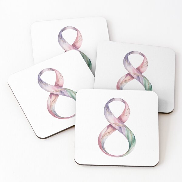 Item preview, Pastel Gradient Infinity Symbol with Gold Accents on Black designed and sold by Creative88Art.