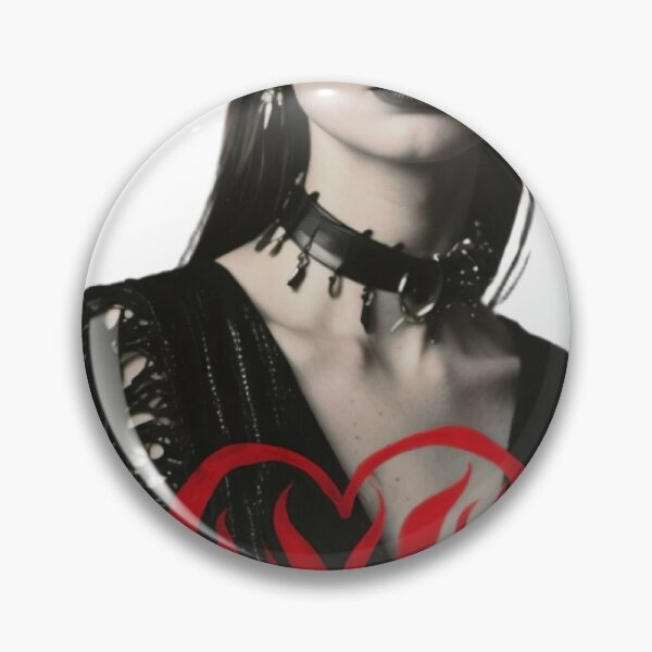 Item preview, Woman with Gothic Makeup Holding Red Heart with Black Flames designed and sold by Creative88Art.