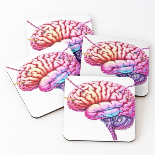 Item preview, Stylized Illustration of a Human Brain with Multicolored Cords designed and sold by Creative88Art.