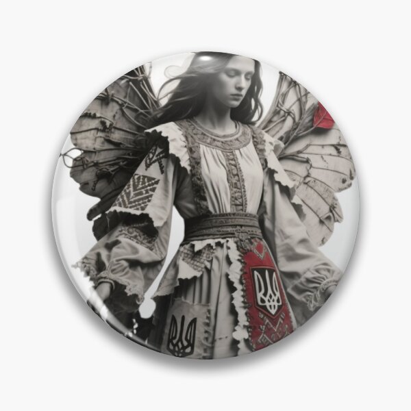 Item preview, Figure of a Woman with Angelic Wings and Ukrainian Symbolism designed and sold by Creative88Art.