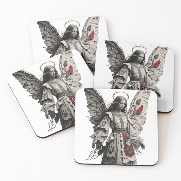 Item preview, Figure of a Woman with Angelic Wings and Ukrainian Symbolism designed and sold by Creative88Art.