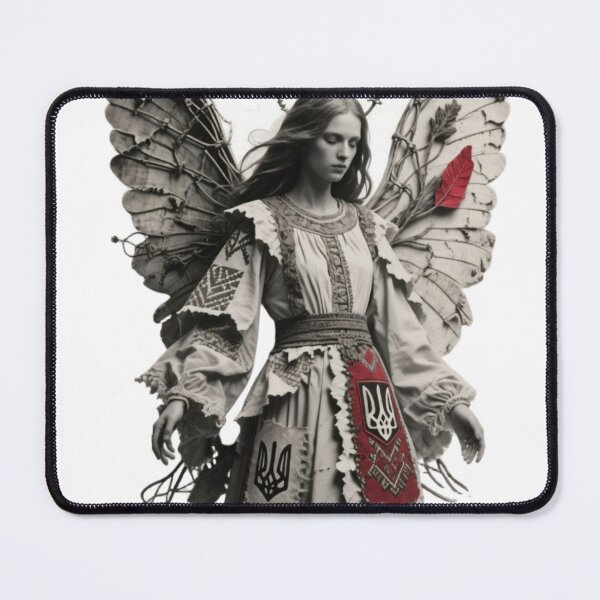Item preview, Figure of a Woman with Angelic Wings and Ukrainian Symbolism designed and sold by Creative88Art.