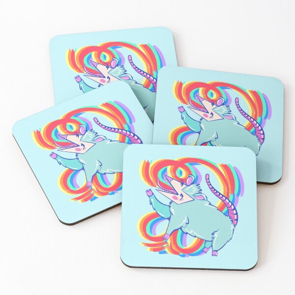 Item preview, pretty rainbow kitty possum  designed and sold by crestfallenmermaid.