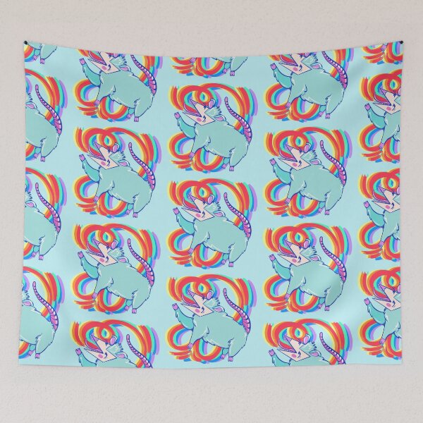 Item preview, pretty rainbow kitty possum  designed and sold by crestfallenmermaid.