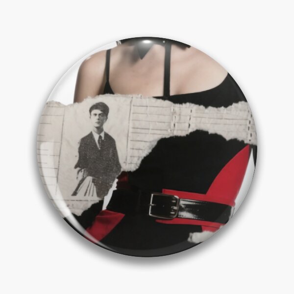 Item preview, Woman in Black and Red Outfit with Artistic Torn Paper Overlays designed and sold by Creative88Art.