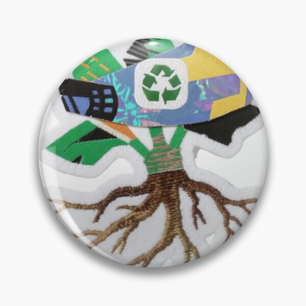 Item preview, Tree Design with Geometric Foliage and Recycling Symbol on White designed and sold by Creative88Art.