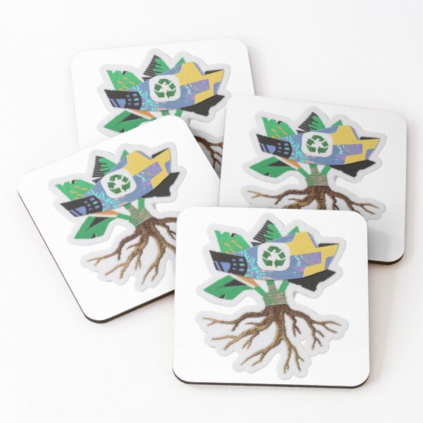 Item preview, Tree Design with Geometric Foliage and Recycling Symbol on White designed and sold by Creative88Art.