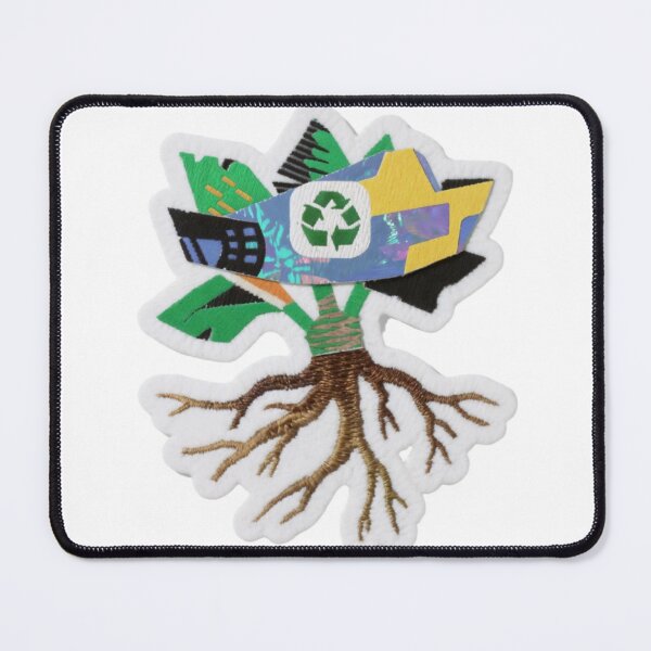 Item preview, Tree Design with Geometric Foliage and Recycling Symbol on White designed and sold by Creative88Art.