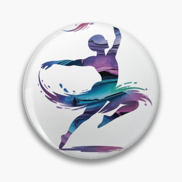 Item preview, Silhouette of a Dancer with Multicolored Brushstroke Patterns designed and sold by Creative88Art.