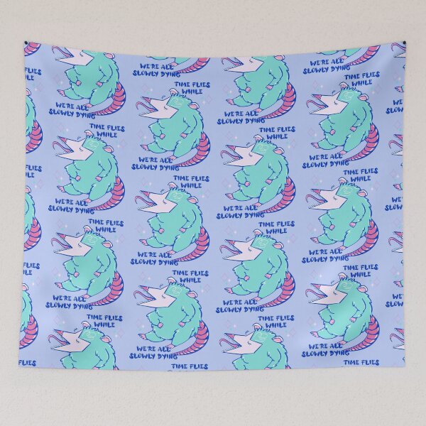 Item preview, time flies while we’re all slowly dying - mint possum  designed and sold by crestfallenmermaid.