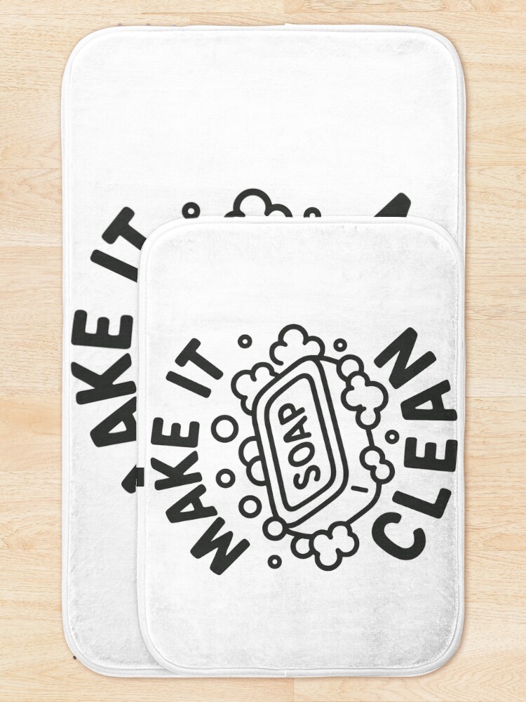 Thumbnail 5 of 6, Bath Mat, Make It Clean Soap designed and sold by ThreadQuirk.