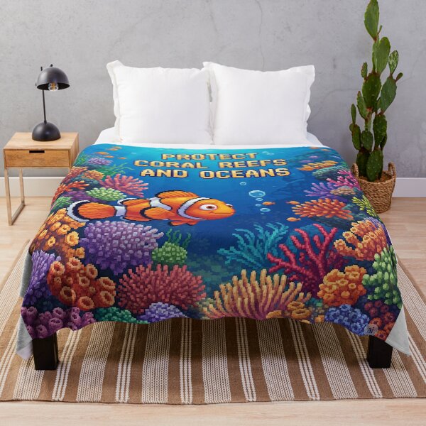 Item preview, Pixel Underwater World: Let's Protect Reefs and Oceans designed and sold by ART-POD-PL.
