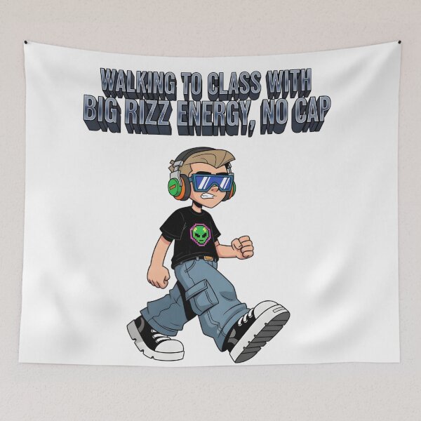 Item preview, Walking To Class With Big Rizz Energy No Cap - Gaming Vibes Back To School Shirt designed and sold by AnnDesignStudio.
