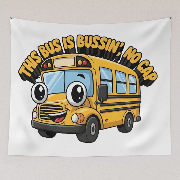 Item preview, This Bus Is Bussin No Cap - Funny School Bus Cartoon Back To School Shirt designed and sold by AnnDesignStudio.