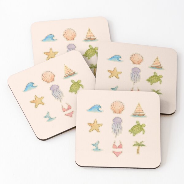 Item preview, beach vibes watercolor pack designed and sold by Maussa Ivimas.