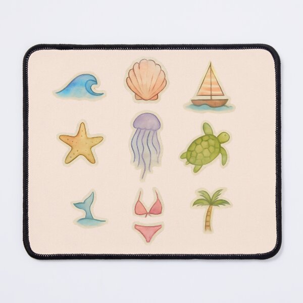 Item preview, beach vibes watercolor pack designed and sold by Maussa Ivimas.