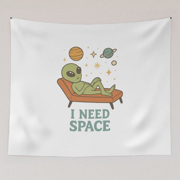 Item preview, I Need Space – Alien on a Therapy Couch designed and sold by Blouzie.