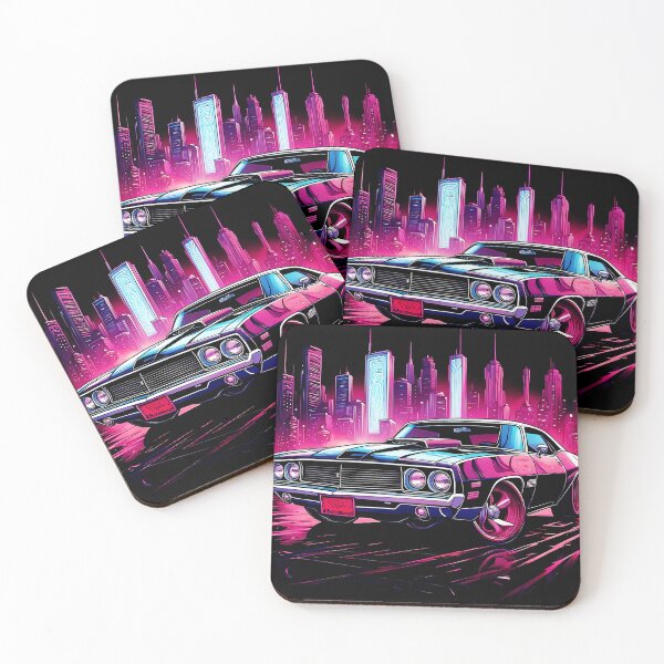 Artikelvorschau, Neon Muscle Car – Retro Power in Cyberpunk City entworfen und verkauft von Pixel-Up.