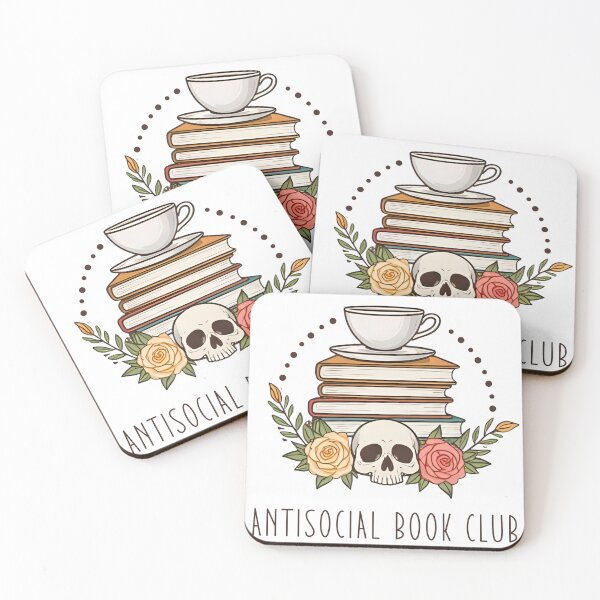 Item preview, Antisocial Book Club – Skull and Roses BookTok Design designed and sold by DeafPigeonDesigns.