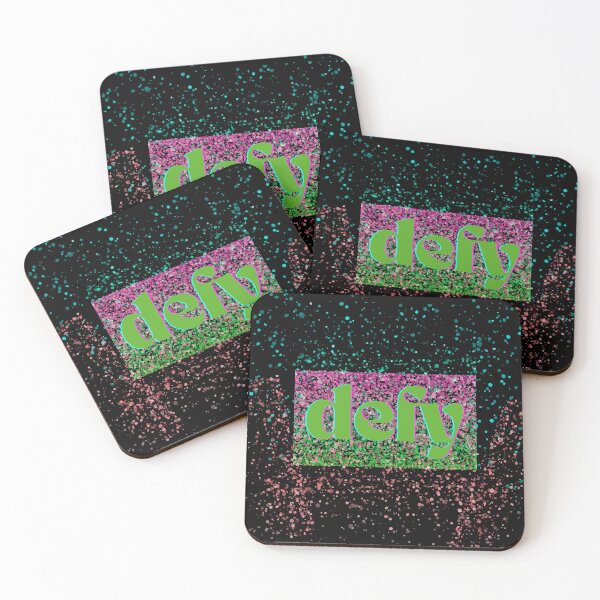 Item preview, Defy – Sparkling Pink and Green Empowerment Art designed and sold by StageAndSound.