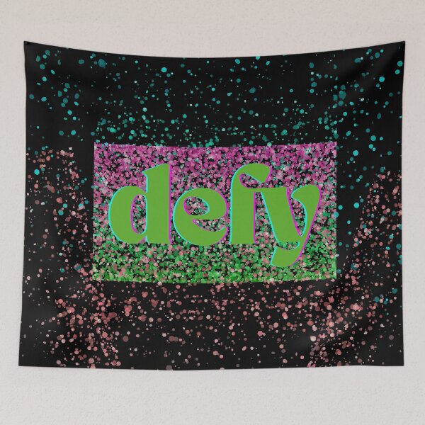 Item preview, Defy – Sparkling Pink and Green Empowerment Art designed and sold by StageAndSound.