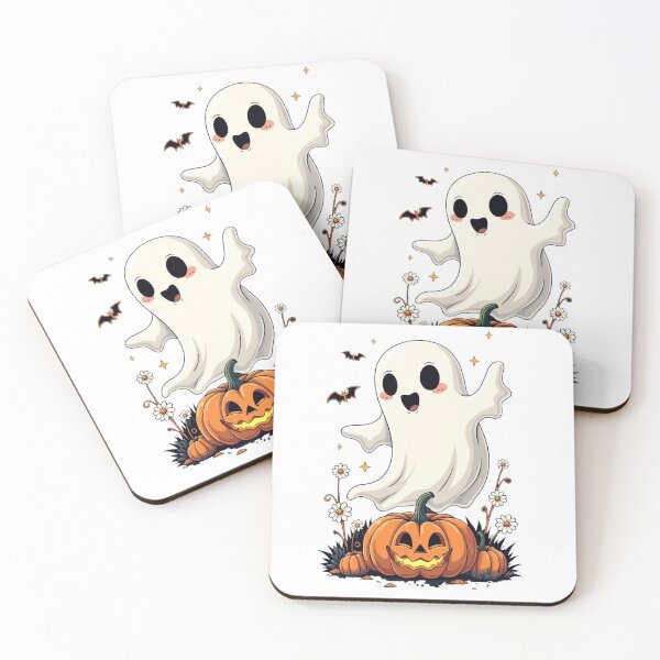Item preview, Cute smiling ghost on a pumpkin. Sticker designed and sold by InkwiseIA.