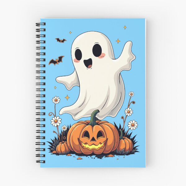 Item preview, Cute smiling ghost on a pumpkin. Sticker designed and sold by InkwiseIA.