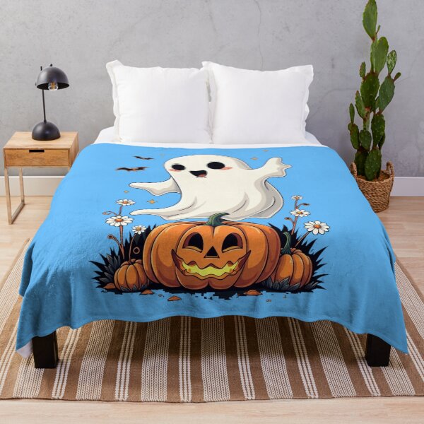 Item preview, Cute smiling ghost on a pumpkin. Sticker designed and sold by InkwiseIA.