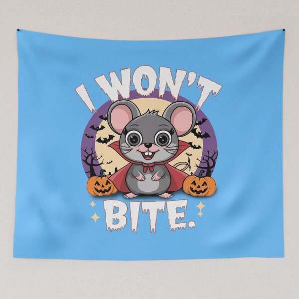 Item preview, Cute mouse with the phrase I won't bite. Sticker designed and sold by InkwiseIA.