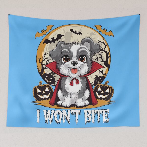 Item preview, Cute dog with the phrase I won't bite. Sticker designed and sold by InkwiseIA.