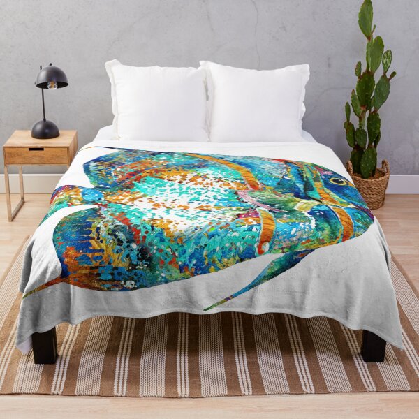 Item preview, Colorful Angelfish on White designed and sold by Sharon Cummings Art.