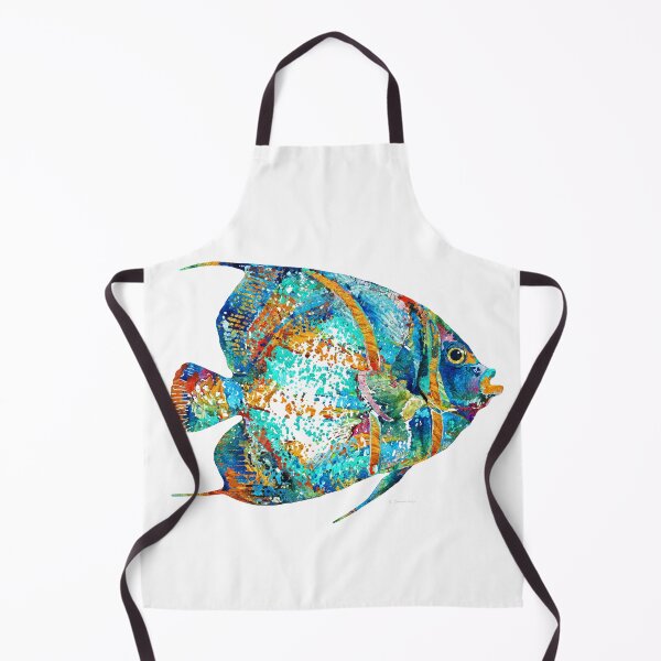 Item preview, Colorful Angelfish on White designed and sold by Sharon Cummings Art.