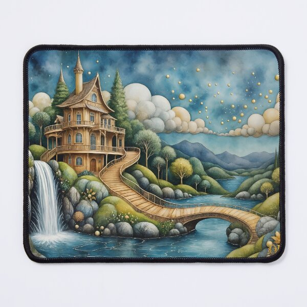 Item preview, Dreamy Castle and Waterfall designed and sold by QDStore.
