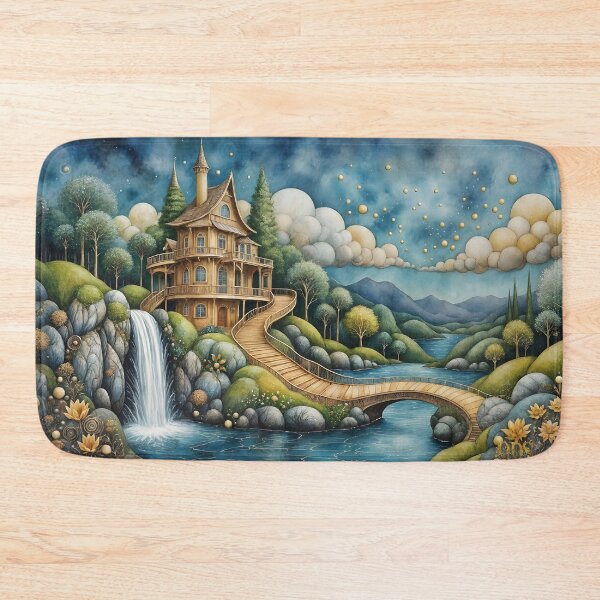 Item preview, Dreamy Castle and Waterfall designed and sold by QDStore.