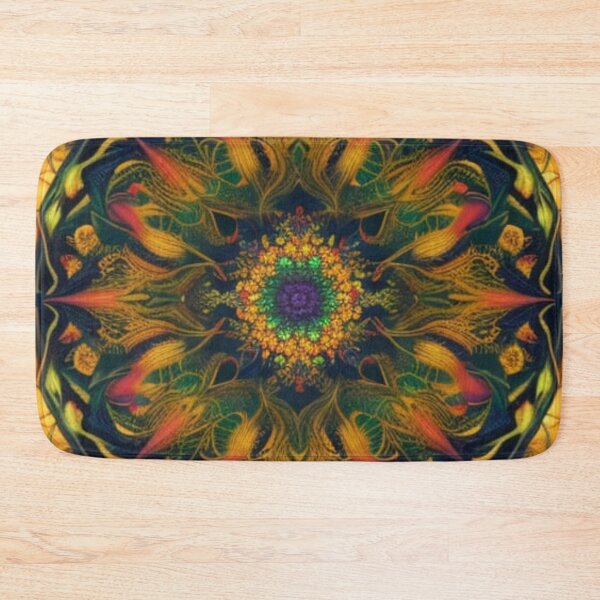 Item preview, Golden Flame Botanical Mandala designed and sold by Harmonic_Layers.