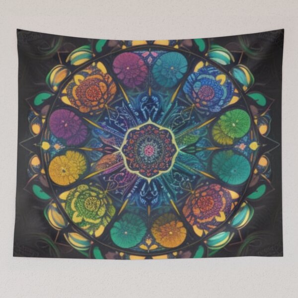 Item preview, Cosmic Rainbow Flower Mandala designed and sold by Harmonic_Layers.