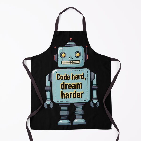 Item preview, Charming Pixel Robot with "Code Hard, Dream Harder" – Pastel Minimalist Tech designed and sold by kubix81.